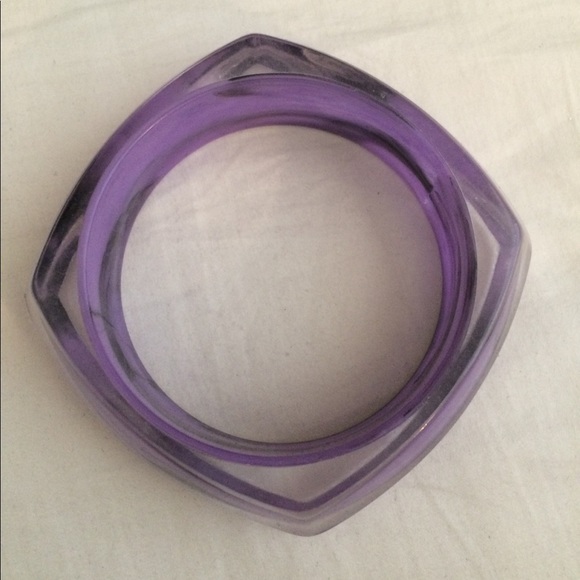 Purple Acrylic Square and Triangle Bracelets - Picture 2 of 6